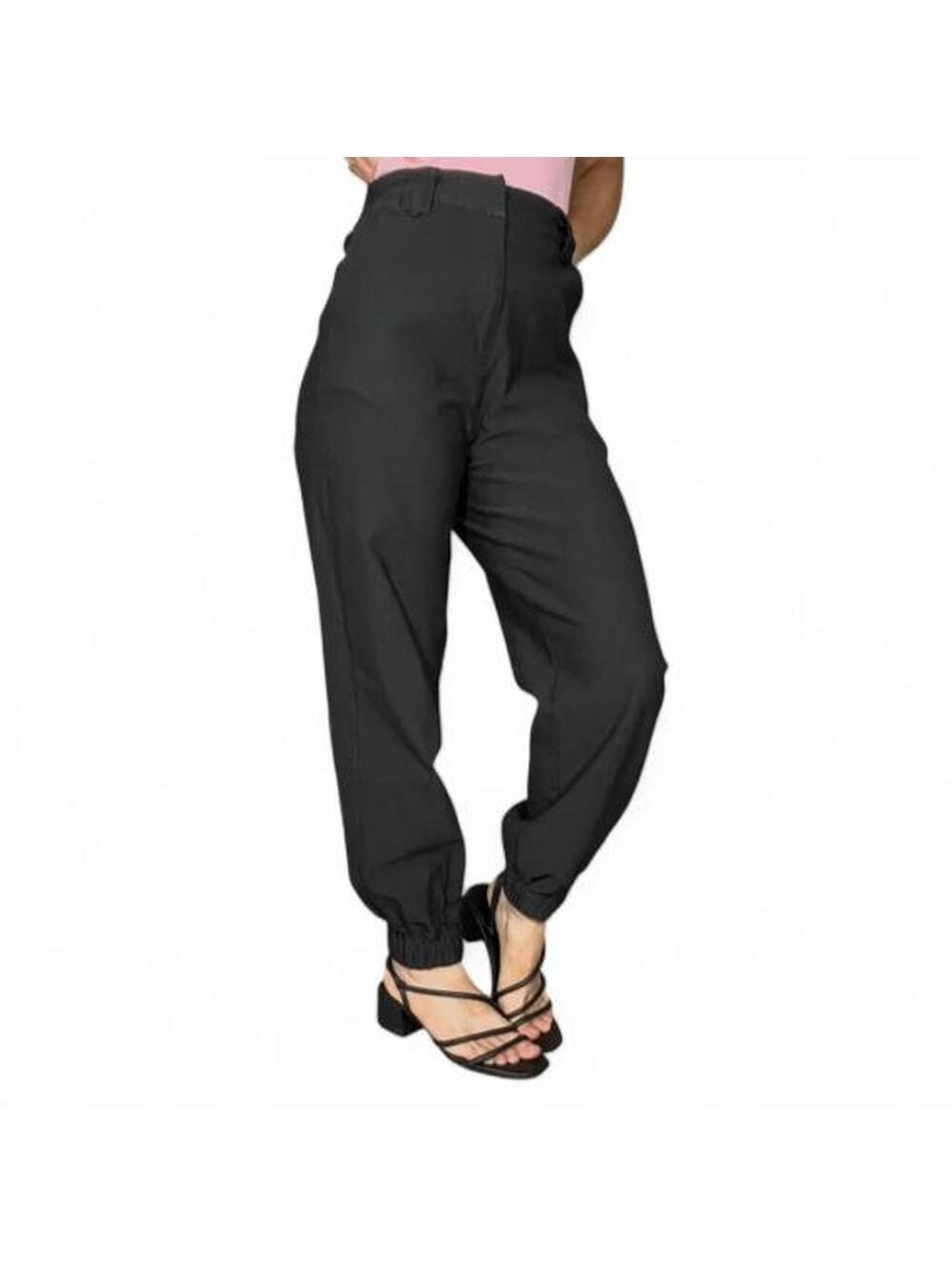 I.AM.GIA Black Highwaisted Pants with Elastic Cuff Ankle